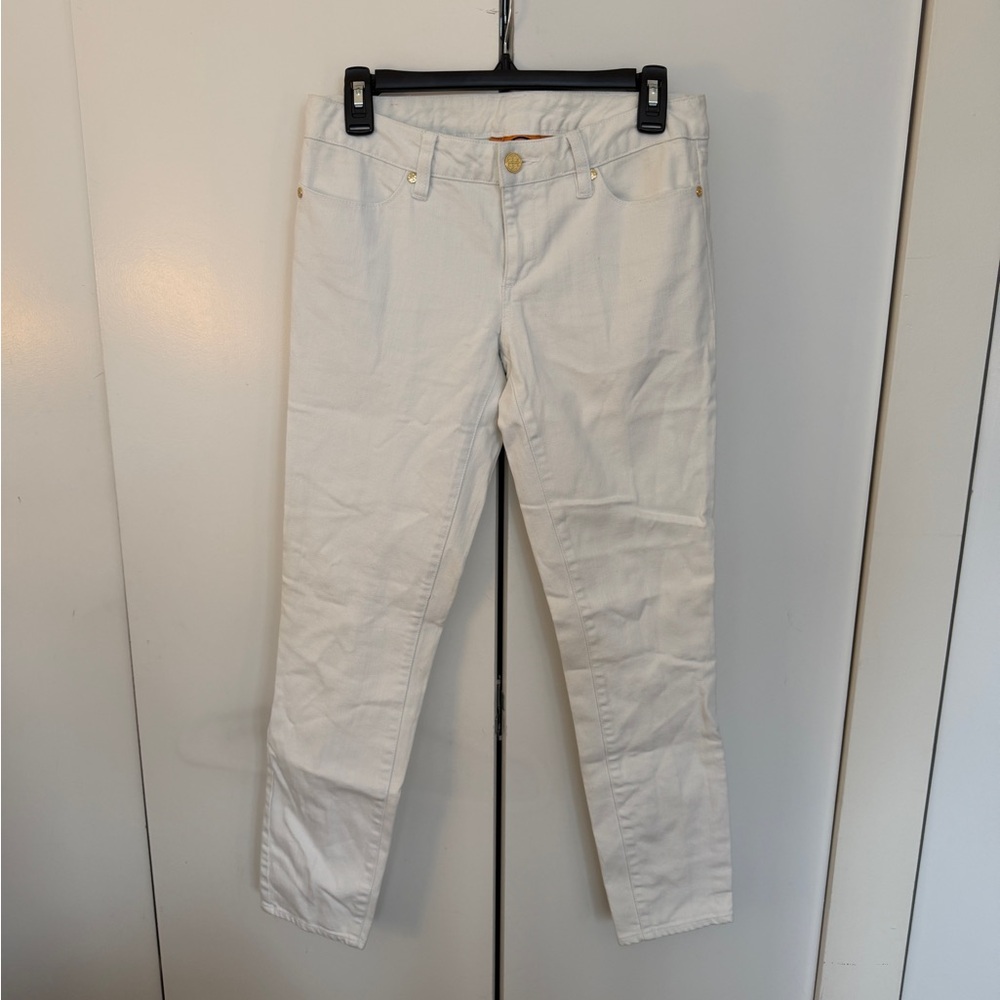 Tory Burch Cream Ankle Jeans